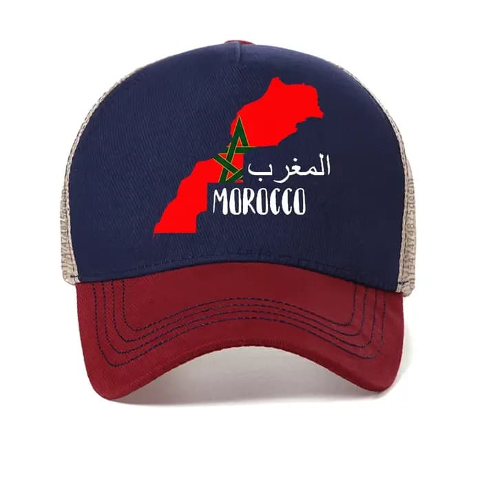Casquette de baseball avec drapeau du Maroc pour hommes