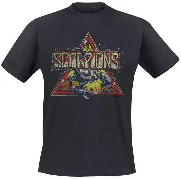 T-Shirt avec Logo triangulaire Scorpions Rock Band