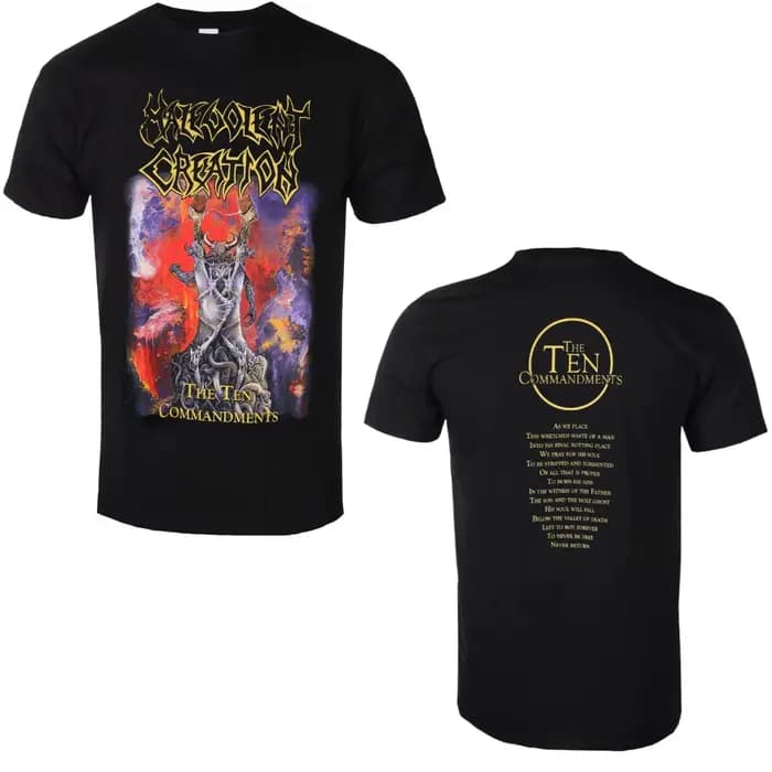 T-shirt en coton unisexe à manches courtes avec motif du groupe Malevolent Creation
