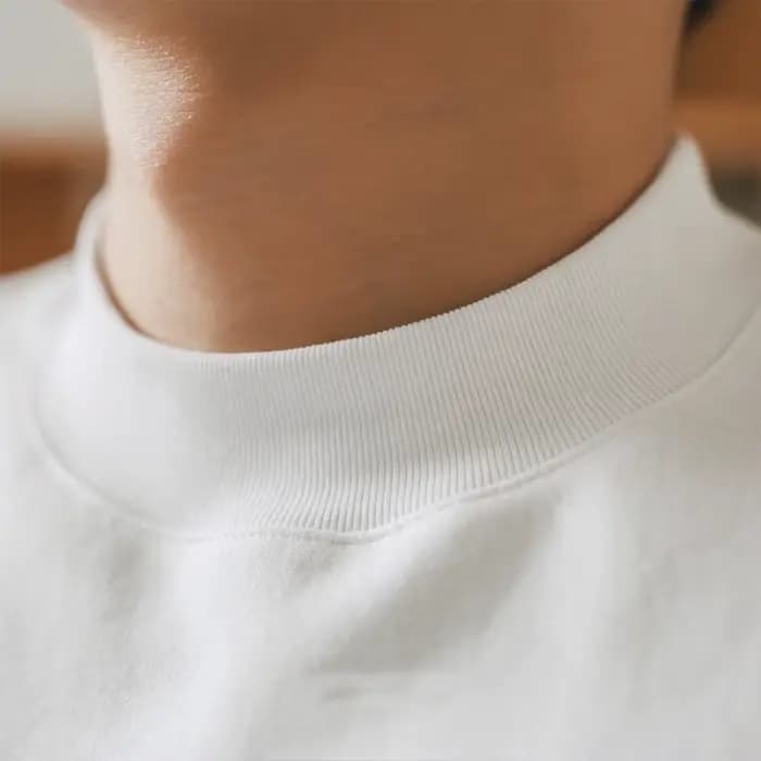 T-shirts à col petit hommes 350gsm coton couleur unie homme T-shirt à manches courtes printemps été chemise à fond ample