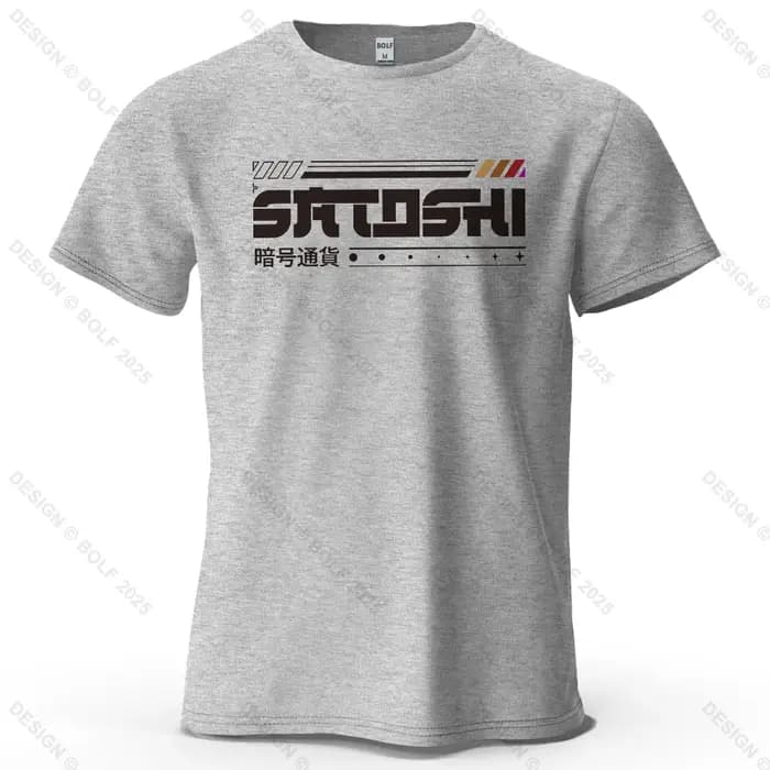 Satoshi et Crypto imprimé T-Shirt homme 100% coton surdimensionné Tech thème tenues t-shirts graphiques pour haut pour