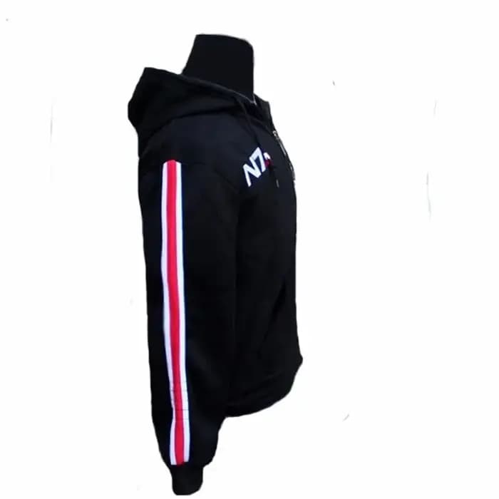 Mass Effect sweat à capuche hommes noir Anime fermeture éclair