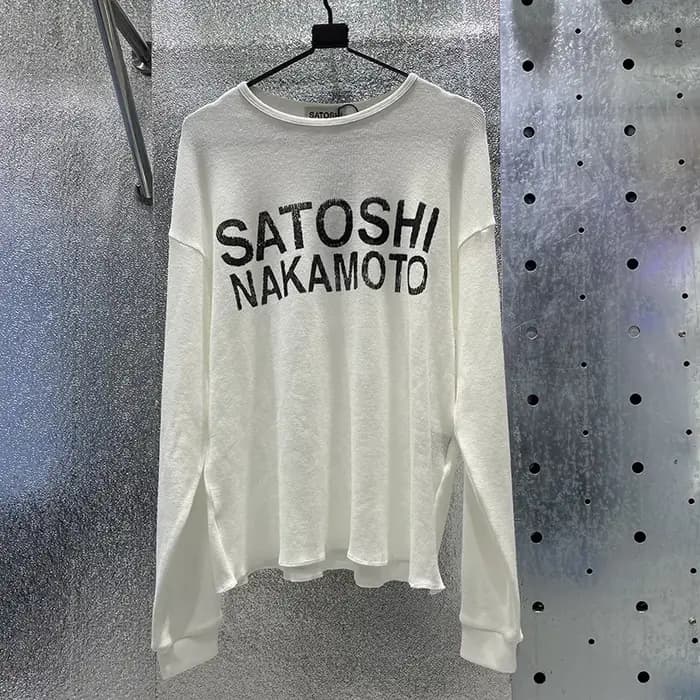 T-shirt à manches longues avec logo classique Satoshi Nakamoto pour hommes et femmes