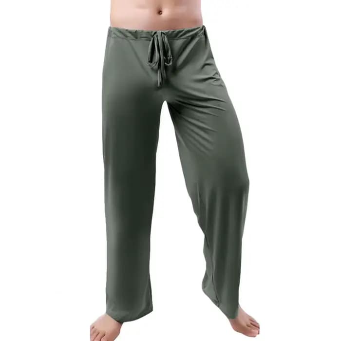 Pantalon de sport pour hommes, vêtements de Yoga, taille basse, cordon de serrage, droit, ample, fin