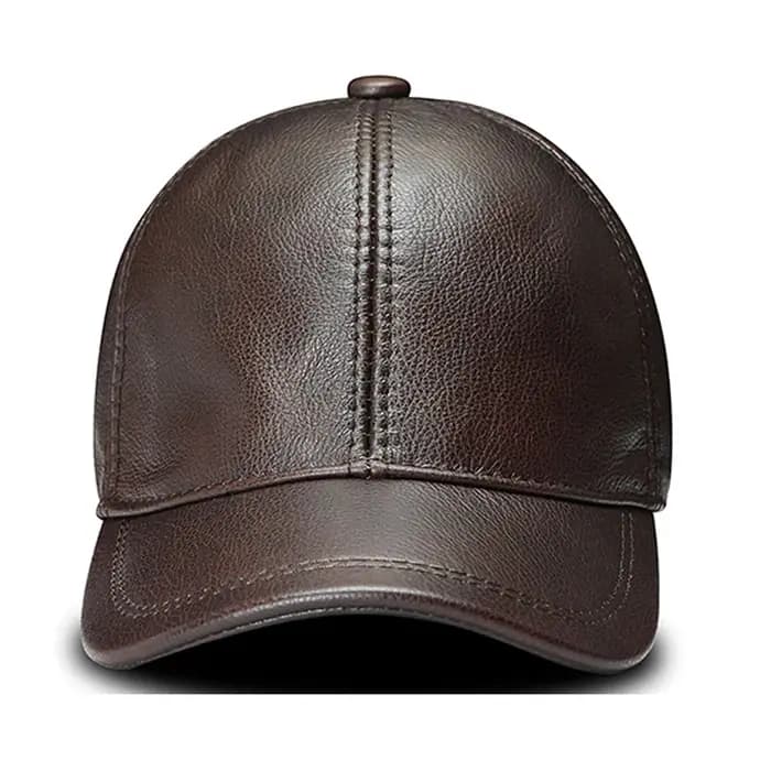 Casquette de Baseball en cuir de vache véritable pour homme