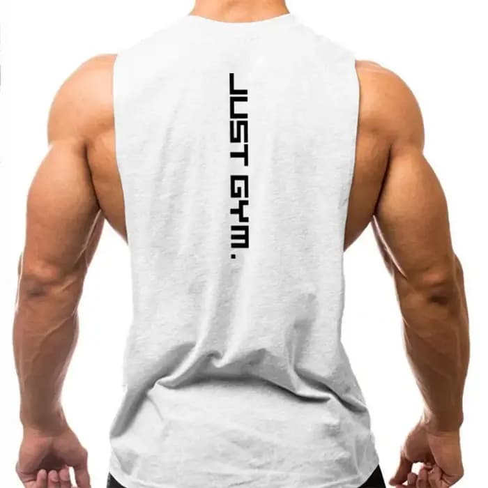 Marque juste vêtements de sport Fitness hommes côtés coupés T-shirts trous de bras tombés débardeurs de musculation entraînement gilet sans manches