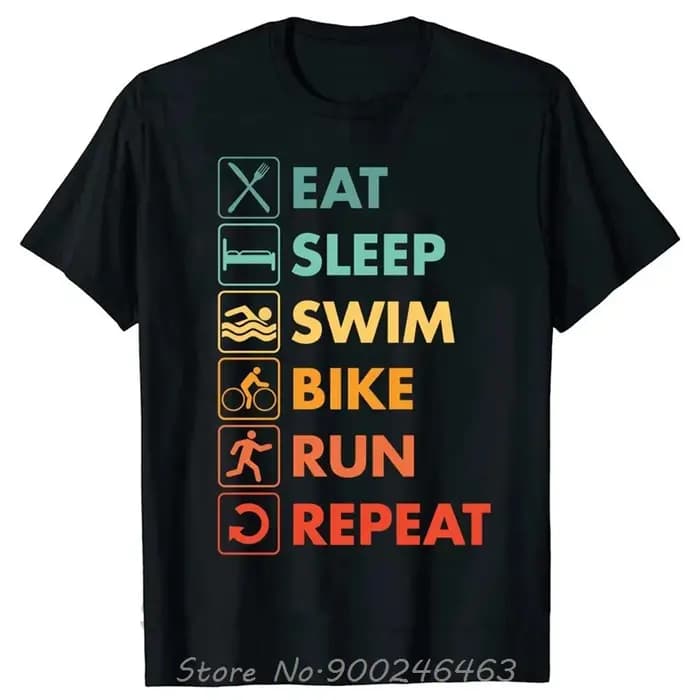 Nouveauté natation vélo course Triathlon T-shirt graphique coton Streetwear à manches courtes cadeau