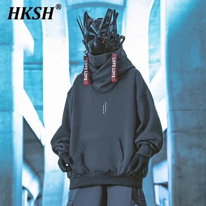 HKSH rapIndustry-Sweat à capuche à col empilé pour homme