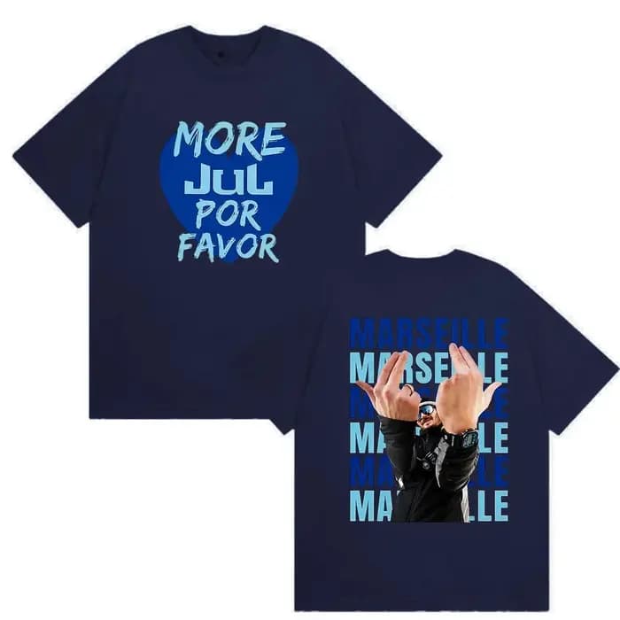 T-shirt vintage en coton de haute qualité Rapper JUL Marseille Album 2026