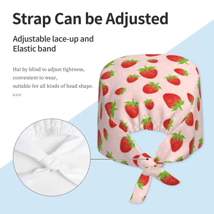 Casquette de travail imprimée rose fraise pour hommes et femmes