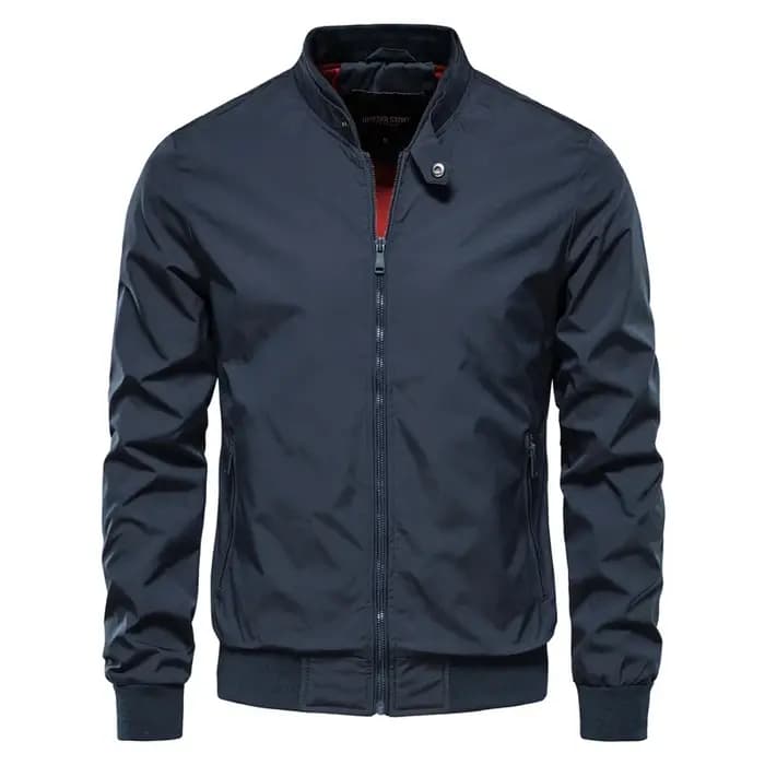 AIOPESON couleur unie veste de Baseball hommes décontracté col montant Bomber