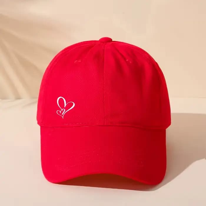 Casquette de baseball à imprimé cœur mignon
