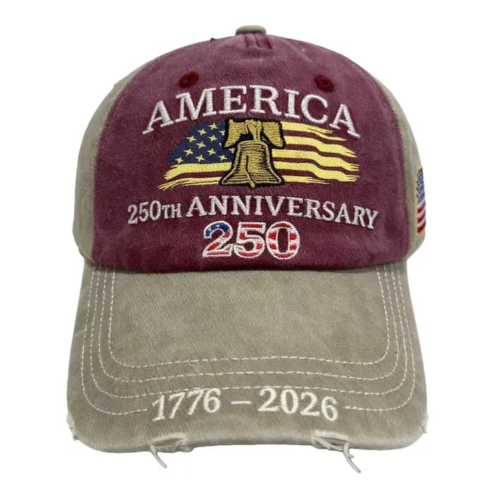 Casquette de baseball à thème drapeau américain commémorant le 250e anniversaire des États-Unis
