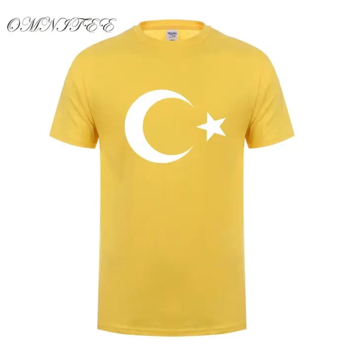 Omnitee Nouveau Turquie T Shirt Hommes Casual Coton D'été À Manches Courtes Drôle Drapeaux Turques T-shirt Mans