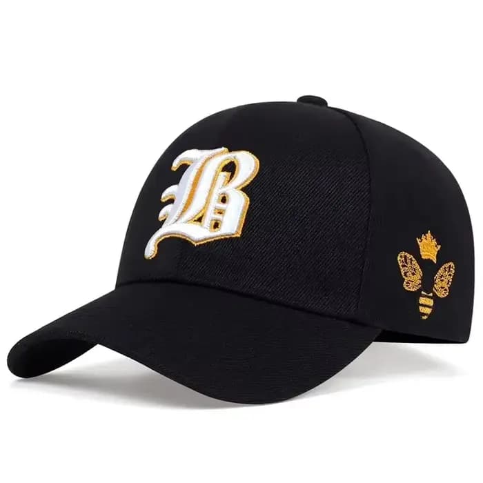 Casquettes de Baseball unisexes avec lettres gothiques brodées d'abeille latérales