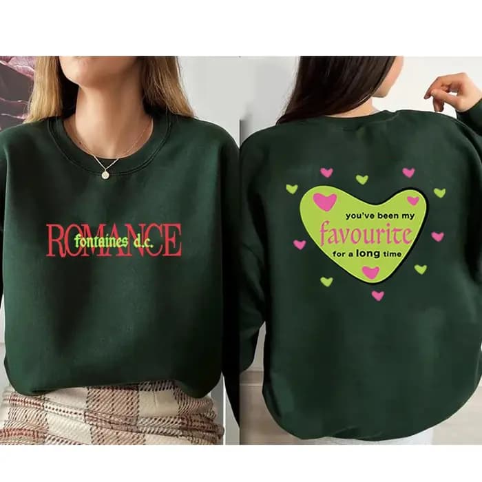 Fontaines DC Romance sweat à capuche tendance groupe de musique Rock irlandais chemise 2 côtés imprimé