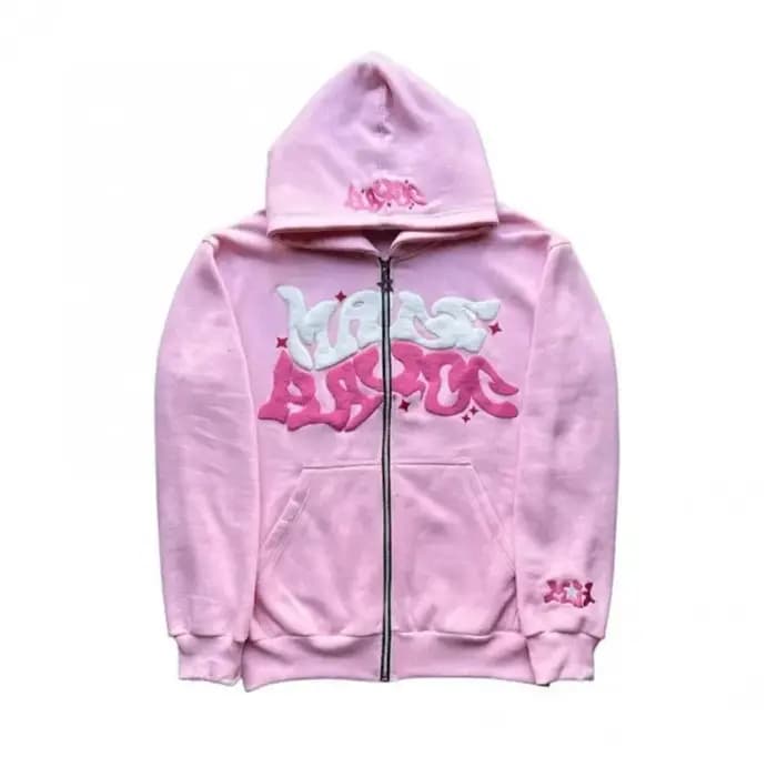 Sweat-shirt à capuche zippé en polaire imprimé
