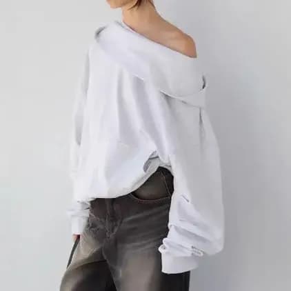 Sweat à capuche à épaules dénudées pour femme