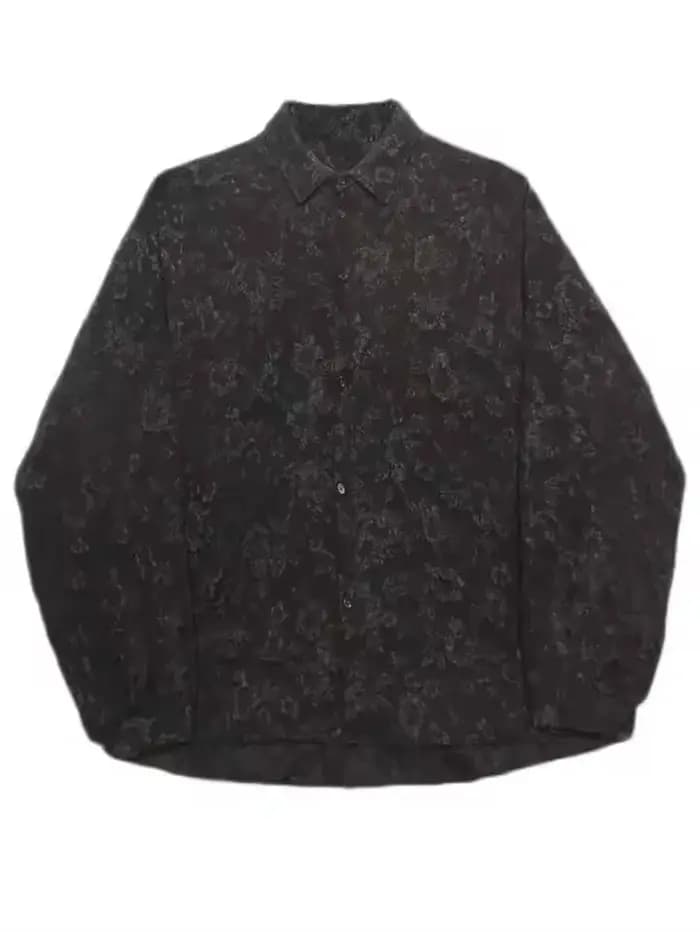 Chemise Jacquard froissée blanche 3XL pour hommes