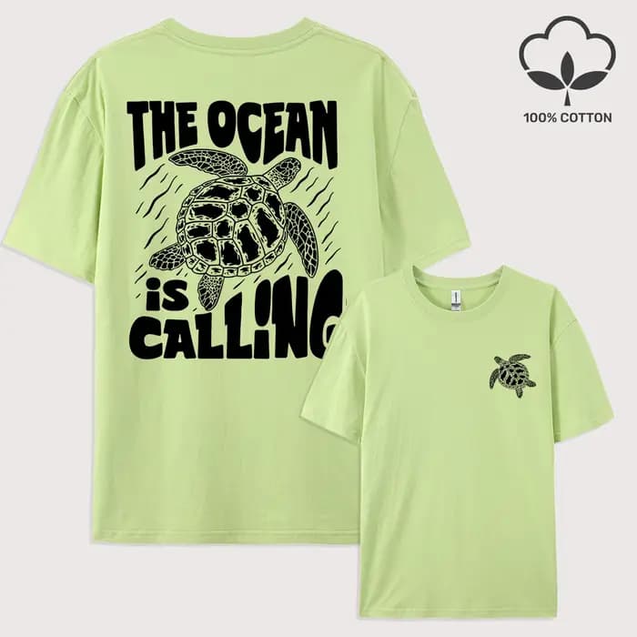 Tortue de mer l'océan appelle imprimer t-shirts hommes été coton T-Shirt Hip Hop ample Streetwear tout-Match vêtements de sport