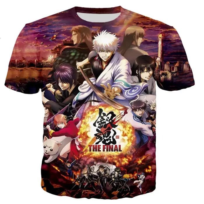 T-shirt Gintama imprimé en 3D pour hommes et femmes