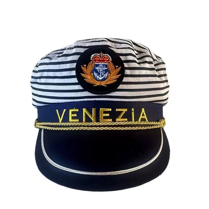 VENEZIA-Captain casquette bleu marine, casquette marine rayée casquette de fête homme pour fête de b