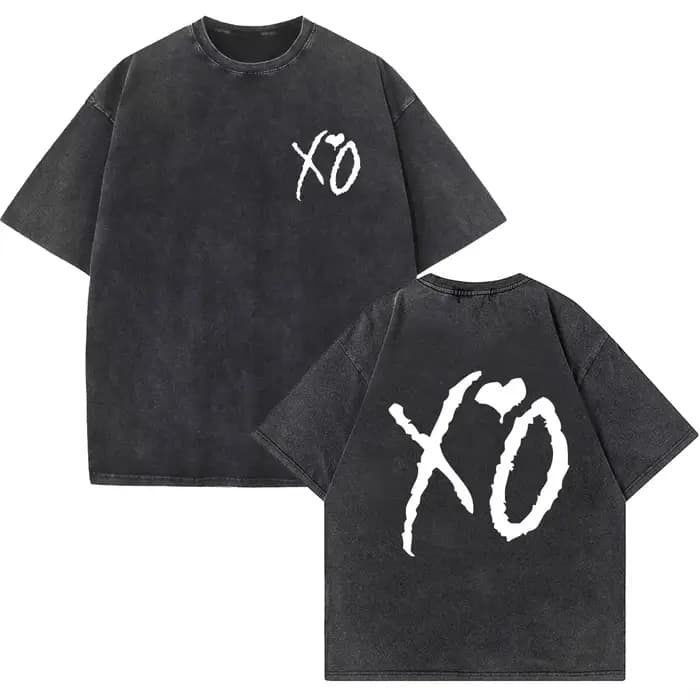 The Weeknd T-shirt lavé XO The Weeknd Merch unisexe décontracté Harajuku manches courtes t-shirts ha