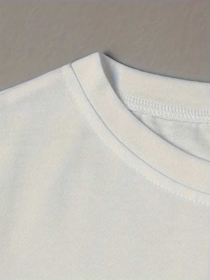 T-shirt décontracté à manches courtes et col rond pour femme