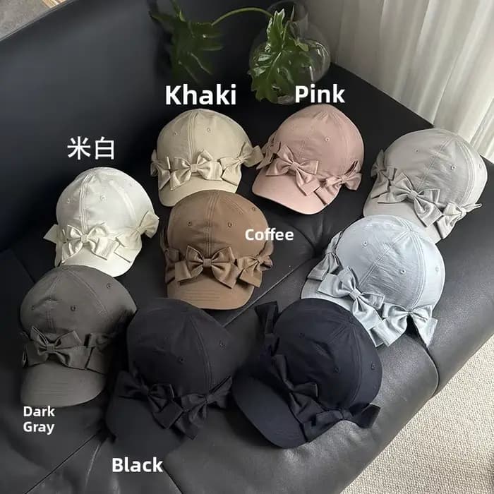 Casquette de baseball coréenne à nœud papillon pour femme