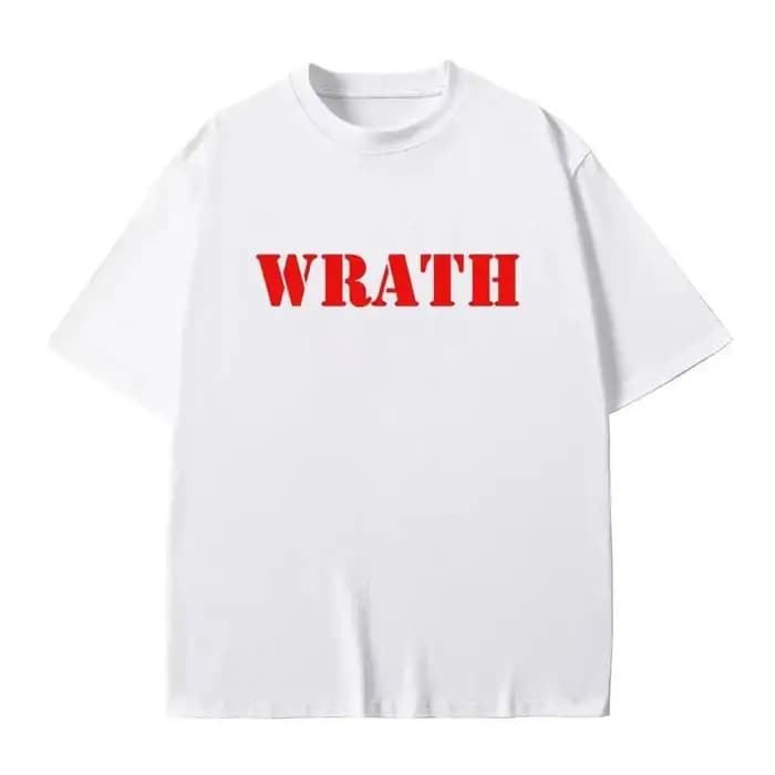 T-shirt humoristique avec logo Wrath Natural Selection, décontracté, surdimensionné, col rond, pour