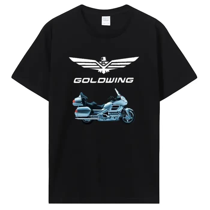 Silver Japanese Motorcycle Goldwing T-shirt Casual Fitness T Shirt Cotton Tops Tees Men's Clothing Oversized Unisex