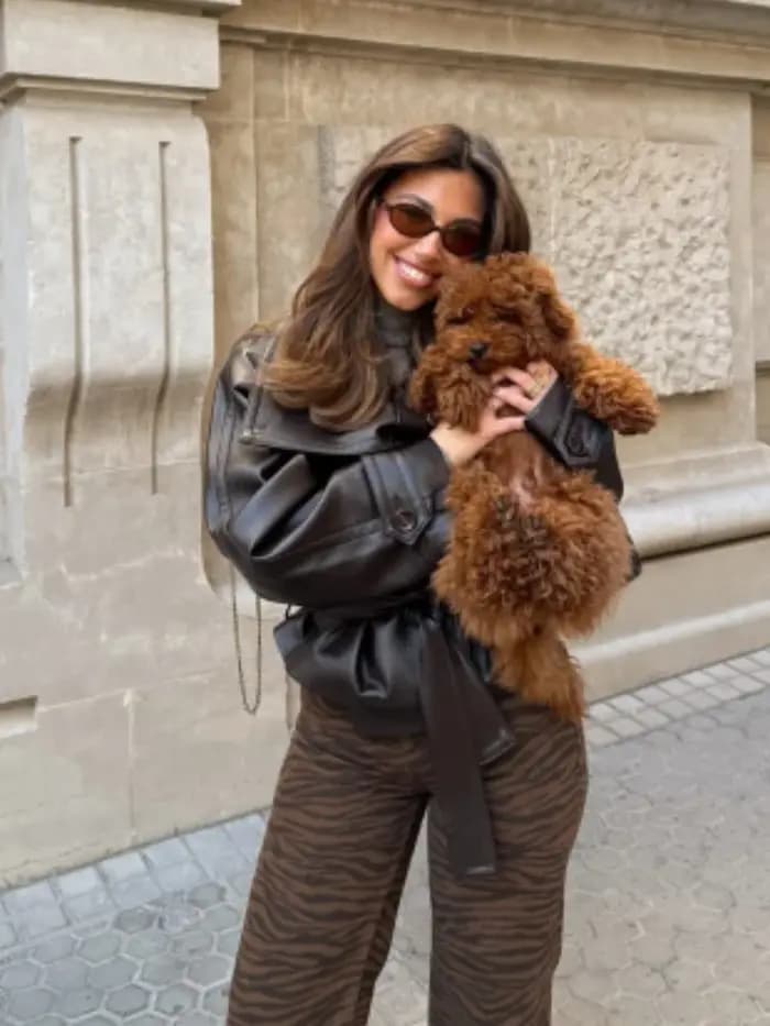 Vestes courtes en cuir avec ceinture de rue pour femmes