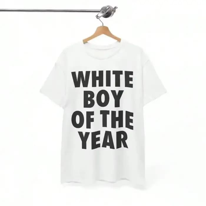Blanc garçon de l'année t-shirts coton imprimé à manches courtes T-shirt rétro décontracté Streetwear Vintage