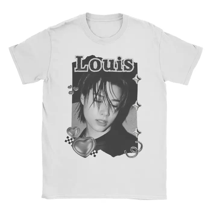 Lngshot Louis Rising K‑Pop Hip‑Hop T-shirt graphique unisexe pour hommes et femmes, col rond, manches courtes, streetwear décontracté unique
