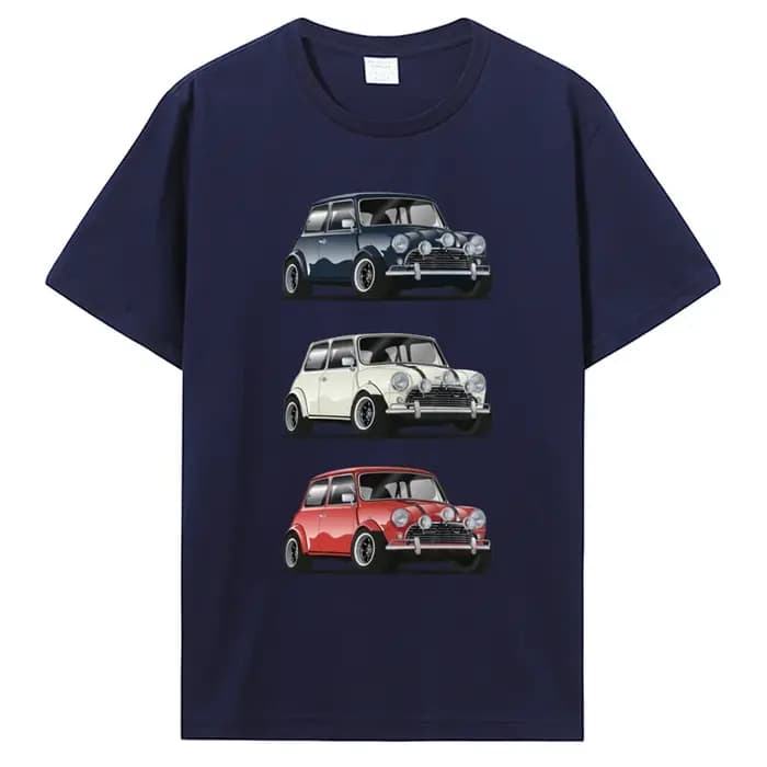 Rétro le Trio italien Mini Cooper T-shirt voiture populaire Style Hipster