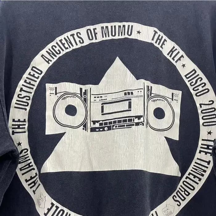 T-shirts Saint en Coton de Haute Qualité, Style Rétro Américain Streetwear, Effet Délavé et Imprimé Craquelé, Col Rond, Manches Courtes KLF pour Hommes et Femmes