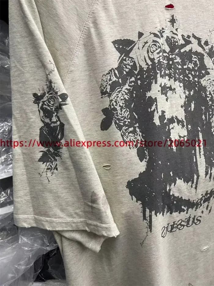 T-shirt imprimé graffiti Saint pour hommes et femmes
