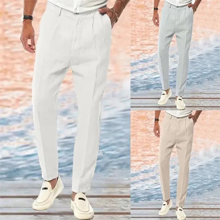 Vêtements pour hommes couleur unie droite confortable extérieur décontracté pantalons décontractés amples