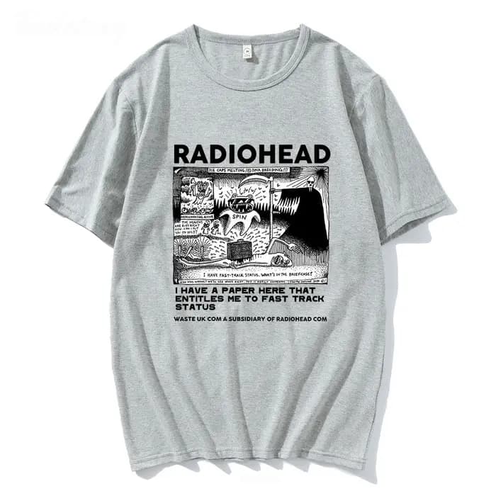 Radiohead t-shirt hommes Vintage classique t-shirts amérique du nord Tour Rock garçon Camisetas Hombre Hip Hop unisexe 100% coton surdimensionné hauts