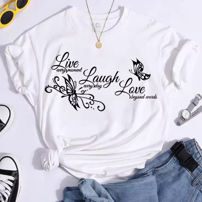 T-shirt à manches courtes et col rond pour femme