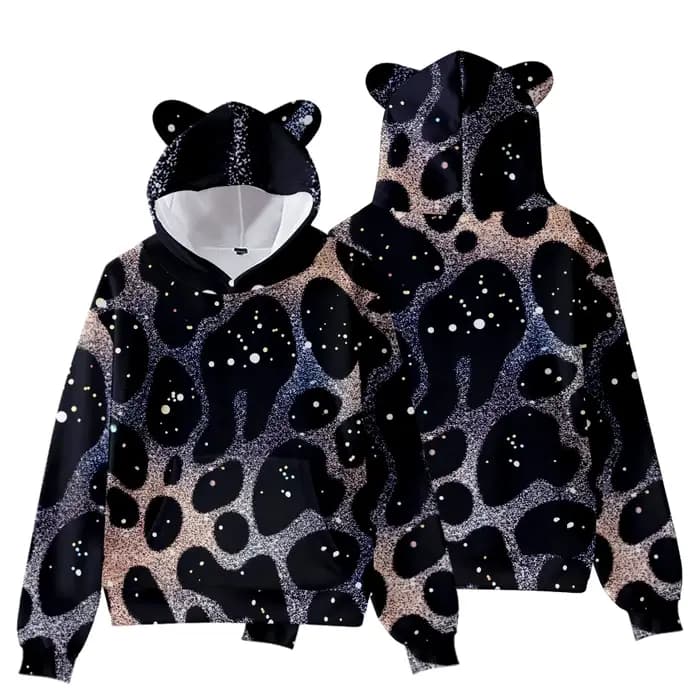 Sweat à capuche imprimé vache pour femmes