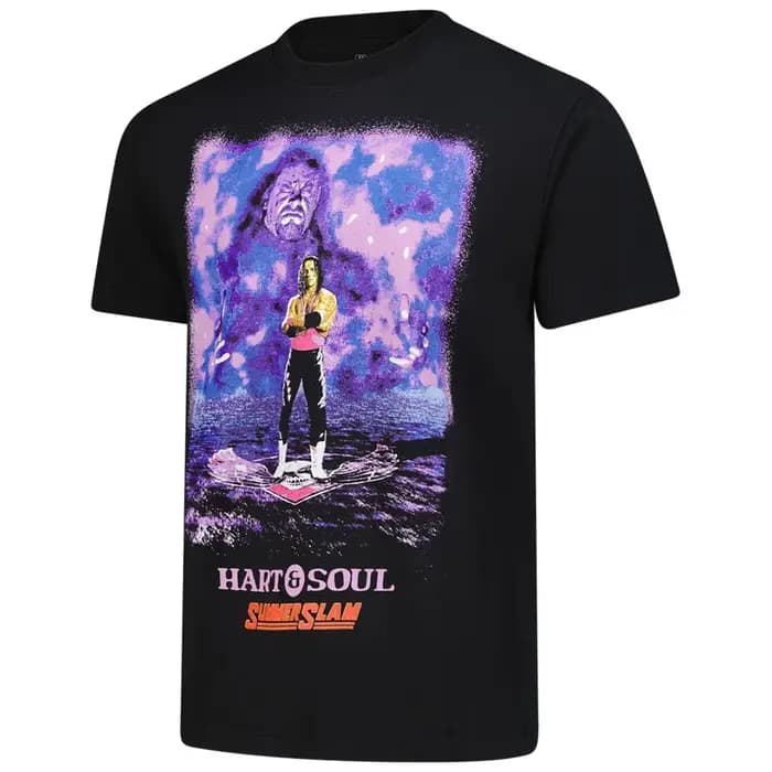 T-shirt graphique vintage noir Bret Hart Hart&Soul pour homme – Tendance mode classique