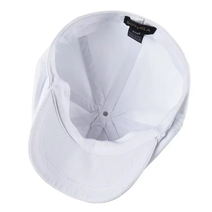 BOTVELA casquette gavroche hommes blanc sergé coton chapeau femmes boulanger garçon casquettes rétro grand casque