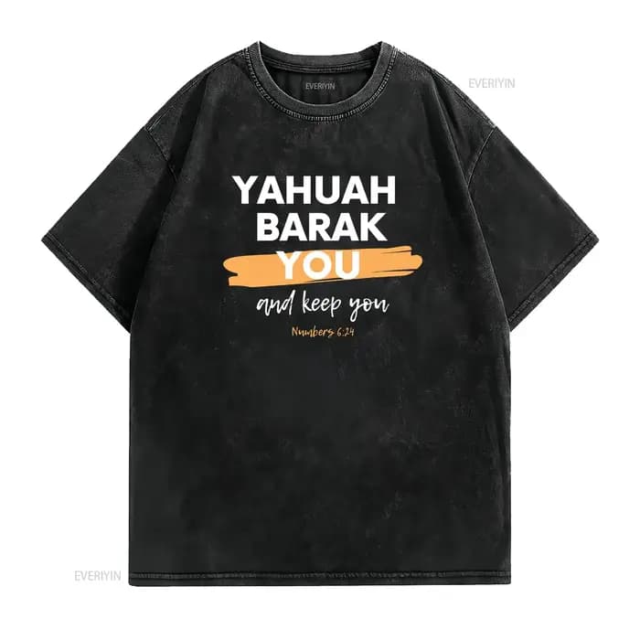 Yahuah Barak vous Softstyle t-shirt la plus haute vintage lavé vêtements de créateur de mode haut pour un usage quotidien homme graphique doux