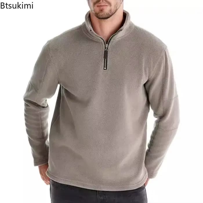 Sweat-shirt à capuche en polaire à manches longues pour homme