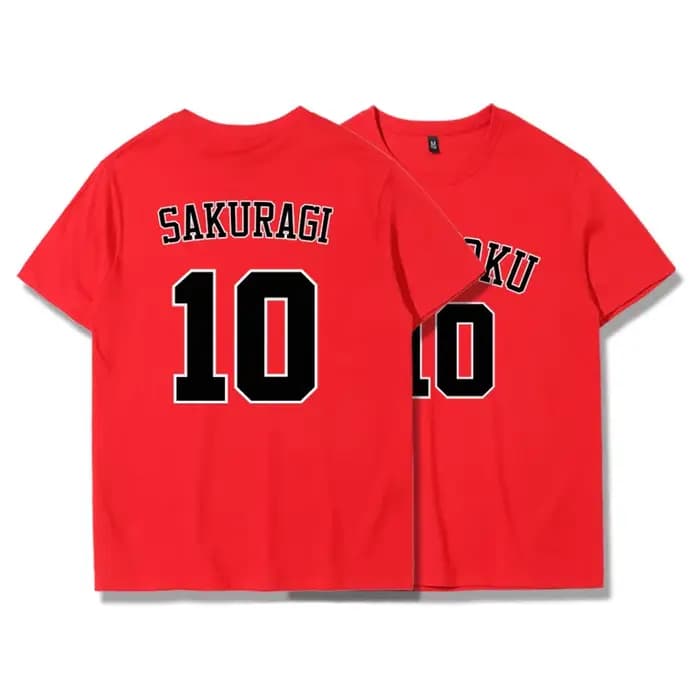 T-shirt : Équipe Shohoku, Sakuragi Hanamichi, Rukawa Kaede, Mitsui, imprimé anime, basket-ball, tend