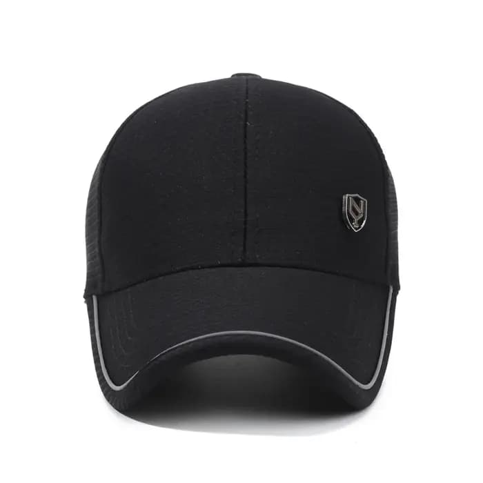 Casquette d'été noire respirante pour hommes
