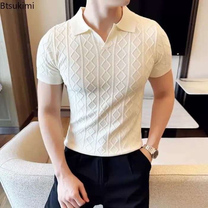 Pulls style polo pour hommes