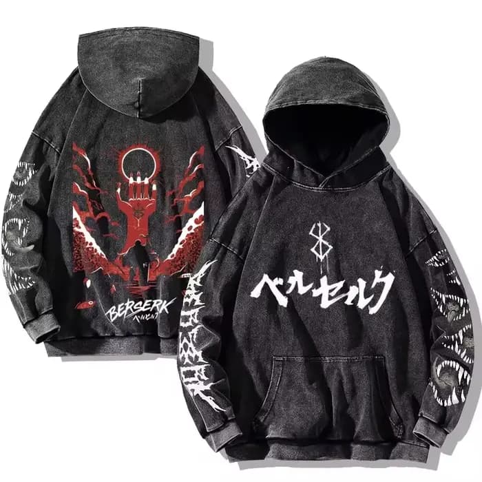 Berserk – sweat à capuche imprimé gothique pour hommes