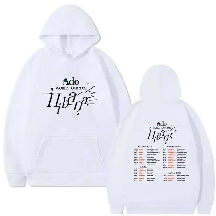 Ado World Tour 2025 Hibana Double face sweat à capuche imprimé hommes femmes mode Style japonais survêtement
